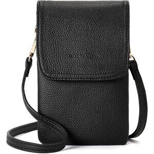 Women Pebble Black Imported Vegan Leather Adjustable Strap Crossbody Bags